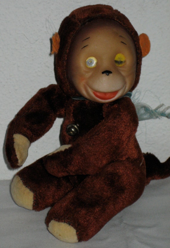 vintage stuffed animals with plastic faces