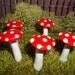 FREE Shipping 5 miniature fairy garden mushrooms terrarium toadstool woodland red container garden decor