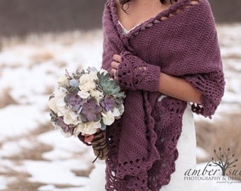 COZY SHAWL - Custom Order - CROCHET Shawl / Wedding Shawl / Bridal Shawl / Pineapple Shawl / Crochet Wrap Stole / Rectangular Shawl