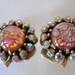 Vintage Florenza Dragon Glass AB Earrings