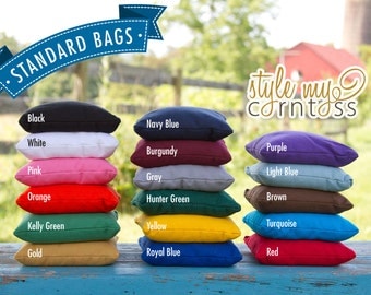 8 Cornhole Bags - Solid Colors (Full Set - 2 sets of 4 bags)