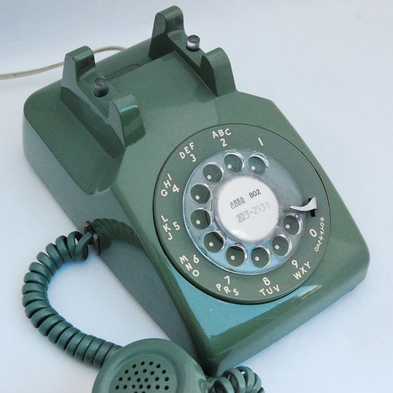Green 500 series rotary telephone telephone