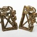 Vintage Art Nouveau Brass Picture Frame Set Flowers Vines (2) 1970's