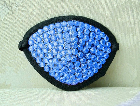 Blue Rhinestone Eye Patch Made to Order by NightlyAllure on Etsy