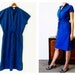 25% OFF - 70's SEXY SHIRT Dress - Blue / Mandarin Collar / Side Slits / Summer Wiggle / Size L