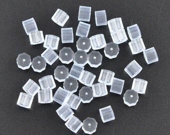 100pc Clear Rubber Earring Stopper - 3x3mm - Earring Finding, Ear Stop Jewelry Finding, Jewelry Making Supplies, DIY, Shipped from USA - E17