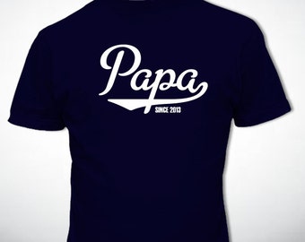 PAPA Since Personalized with Any Year Mens TShirt shirt