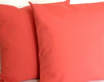 coral pillow cover 18x18 or 20x20 inch solid decorative throw cushion cover solid coral - Coral Decorative Pillows coral pillow cover 18x18 or 20x20 inch solid decorative throw cushion cover solid coral - Coral Decorative Pillows