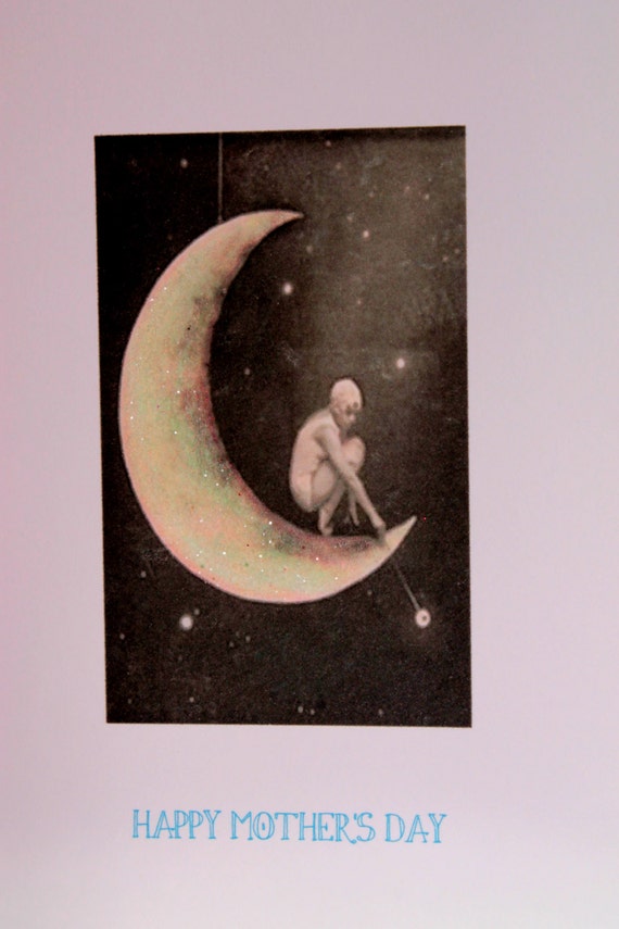 Mothers Day Card with Moon