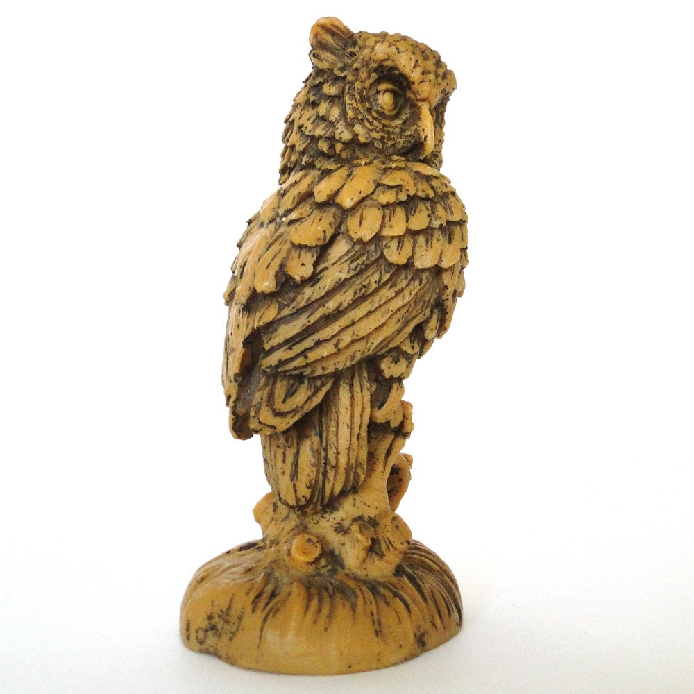 wooden owl figurine