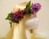 Head Wreath, Flower Crown, Lilac, Purple, Lavender, Spring, Wedding, Bride, Flower Girl, Lolita, Hippie, Floral, Greek,Roman, Goddess, Nymph