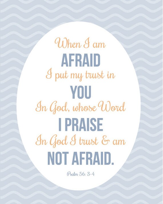 Items similar to Bible Scripture Verse Wall Art Print Wave: Psalm 56 3 ...