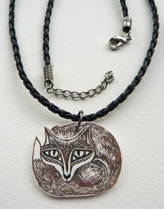 Fox Necklace red fox jewelry Reynard the fox at home and