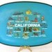 Vintage California large serving tray sightseeing highlights Mid Century Modern Home Decor collectible