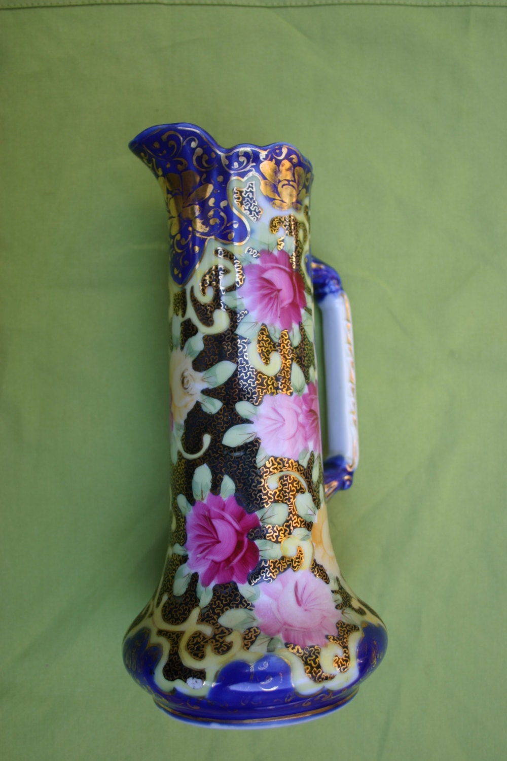 Royal Nippon Kinran Vase Hand Painted Royal Nippon Vase Ewer