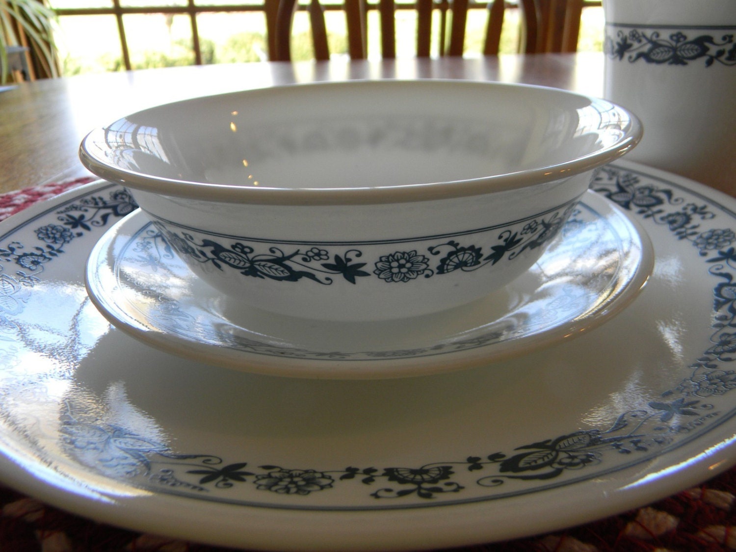 Corelle Blue Onion Dishes Corning 4 Dinner Plates 8 Salad