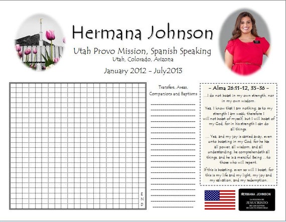 Items similar to PERSONALIZED LDS Missionary Countdown Chart on Etsy