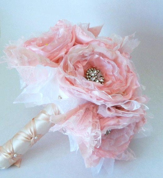 Pink Bridal Bouquet and Groom Boutonniere Peony Flowers Pink