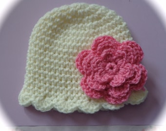 Pattern crochet baby hat shell edge newborn 3 months 6 months