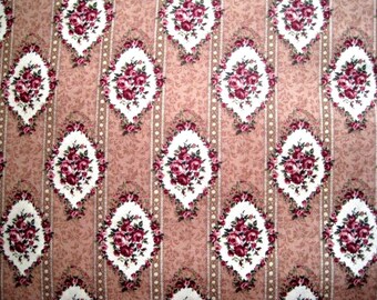Rose Bouquets In Cameos Fabric, Fat Quarter, Multicolor, 18" X 22" inches, 100% Cotton, For Victorian & Romantic Projects