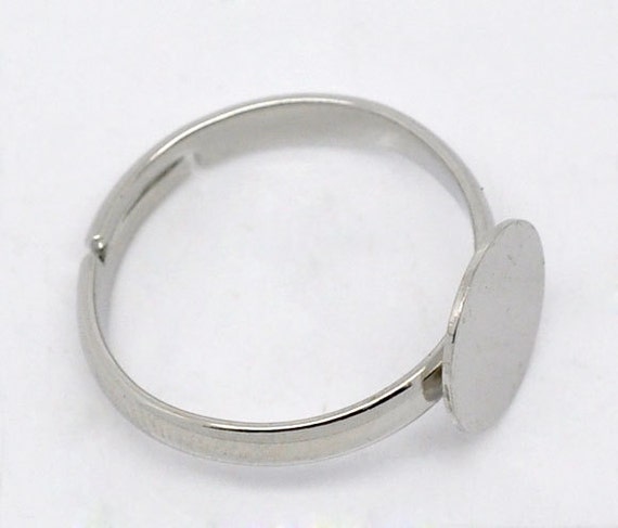 20 Adjustable Ring Base - Silver Finish - Lead Nickel Free - 18mm ...