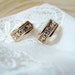 Elegant Golden Rhinestone Post Earring Circa 1970
