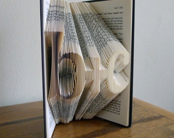 Unique Wedding Decoration - Paper Art - Two initials with "plus" in between - I Love You - Wedding Present - Paper Anniversary