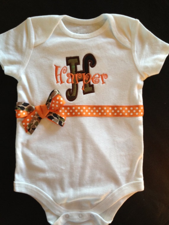 Camo Monogrammed/Appliqued Personalized Onesie Bloomers