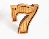 Number 7, Plastic Wood like Finish Number 7, Vintage Number 7, Self Standing Number 7