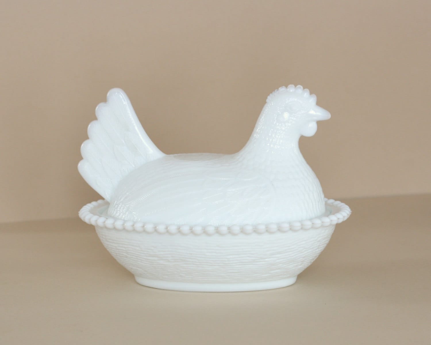 Milk Glass Hen On Nest Covered Dish Indiana Glass Company