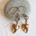 Leaf Earrings with Jasper Beads in Antiqued Brass