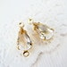 Crystal Clear Rhinestone Teardrops Vintage Glass Jewel 10/6 Connector Drop (6) 1 ring or 2 ring brass settings