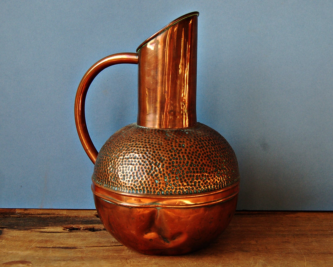 English Victorian copper jug by Henry Loveridge