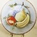 Hand-painted T. Shibata Vintage Porcelain Serving Platter with an Apple, Pear, Grapes, Bananas and Goldtone Edging All Around