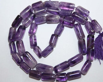 Natural AAA Quality Bio Amethyst 4X8 to 5X12mm Smooth Tube Gemstone Beads 13 Inches TB002