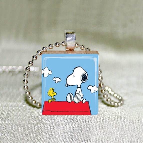 Snoopy and Woodstock Scrabble Jewelry Choose Necklace or
