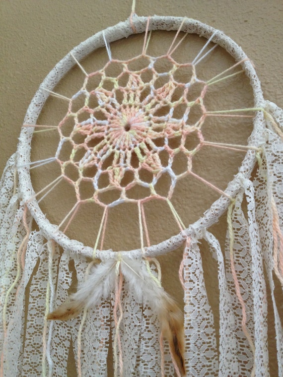 Dreamcatcher 9 // Crochet center // Lace Ribbon