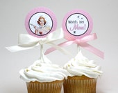 MOTHER'S DAY Retro Cupcake Toppers Printable - Instant Downlaod Il_170x135