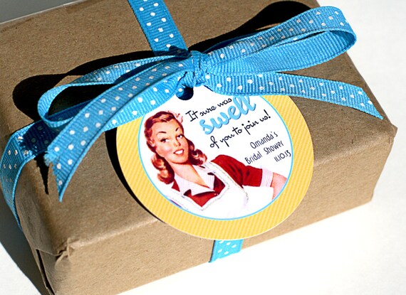 Retro Housewife Bridal Shower Favor Label / Tag - GOSSIP GIRLS Printable Il_570xn