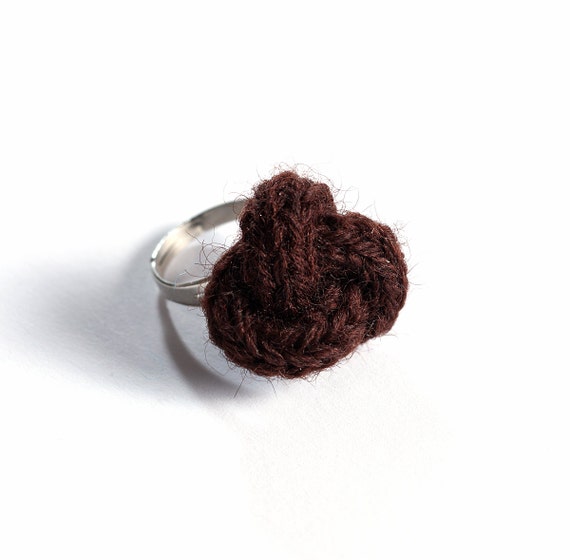 Knitted yarn ring fiber ring knit jewelry yarn jewelry