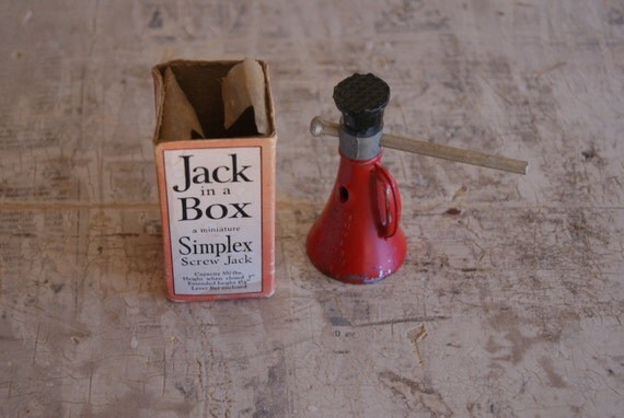 Vintage Simplex Salesman Sample Or Childs Toy Screw Jack With Original Box 1940s