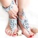 Crochet barefoot sandles- bracelets and anklets. A combination of both- Foot jewelry - Yoga - Stylish Anklet- Gypsy - Beach Sandals- OOAK