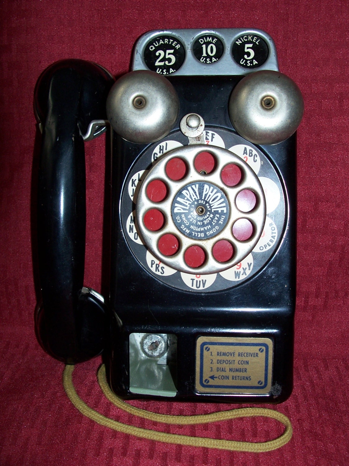 Vintage Toy PlaPay Phone Gong Mfg. Co.