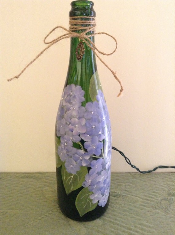 Hand Painted Wine Bottle Light