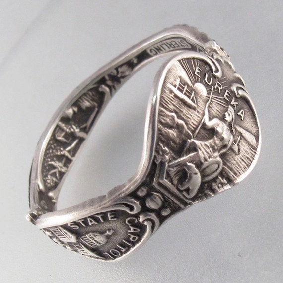 size 10 CALIFORNIA RING sterling silver. SILVER california spoon ring ...