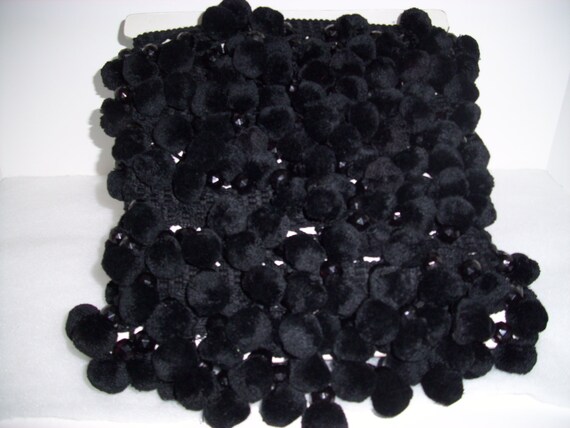 black beaded pompom garland 23 ft of by shopofcraftsbymyrna black beaded pompom garland 23 ft of by shopofcraftsbymyrna