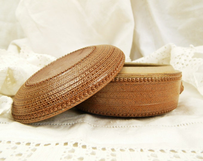 Vintage French Stonware Salt Glazed Trinket Box with Lions Heads / French Rural Decor / Country Decor / Ceramics / European / Retro Home Vintage French Stonware Salt Glazed Trinket Box with Lions Heads / French Rural Decor / Country Decor / Ceramics / European / Retro Home