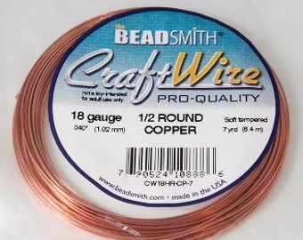 18 Gauge Half Round Copper Craft Wire Non Tarnish
