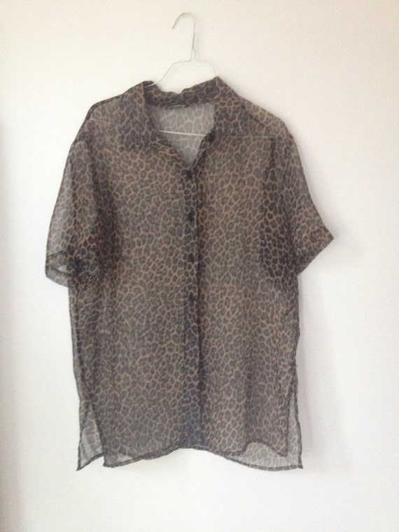 cheetah print sheer top