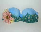 36C Hand Painted Floral Rave Bra